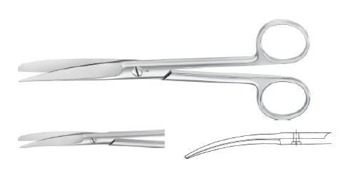 Хірургічні ножиці вигнуті гострі/тупі 165 мм